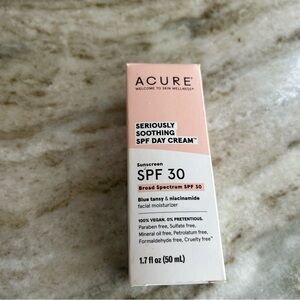Acure Seriously Soothing SPF 30 Day Cream 100% Vegan $35 NEW 1.7 Fl Moisturizer